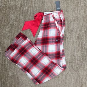 Plaid pajama bottoms