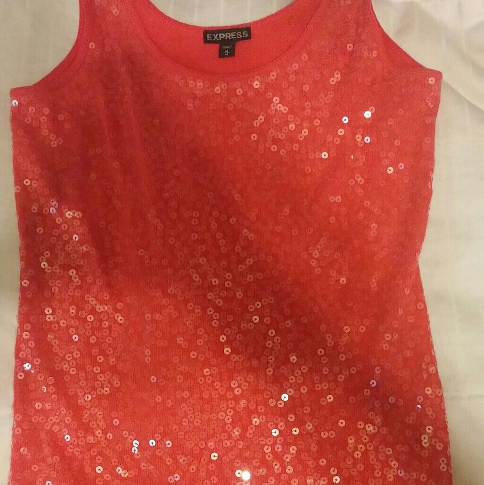 express coral sequin tank