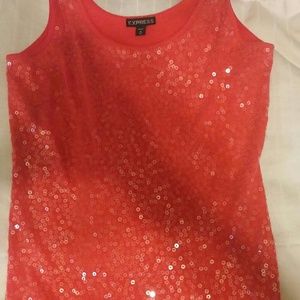 express coral sequin tank