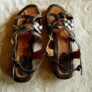 Silver, leather Born sandals