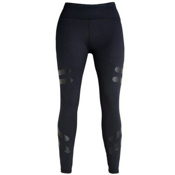 Brand New Black Moto High Rise Workout Leggings - Picture 2 of 6