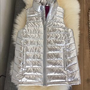 Girls Metallic Puffer Vest