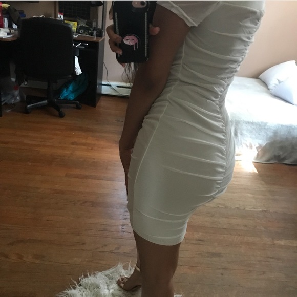 Keeks White Mesh Mini Dress - Picture 5 of 8