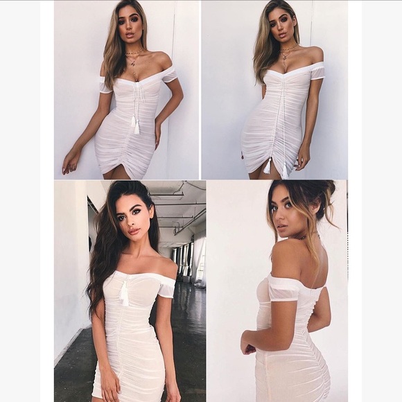 Keeks White Mesh Mini Dress - Picture 6 of 8