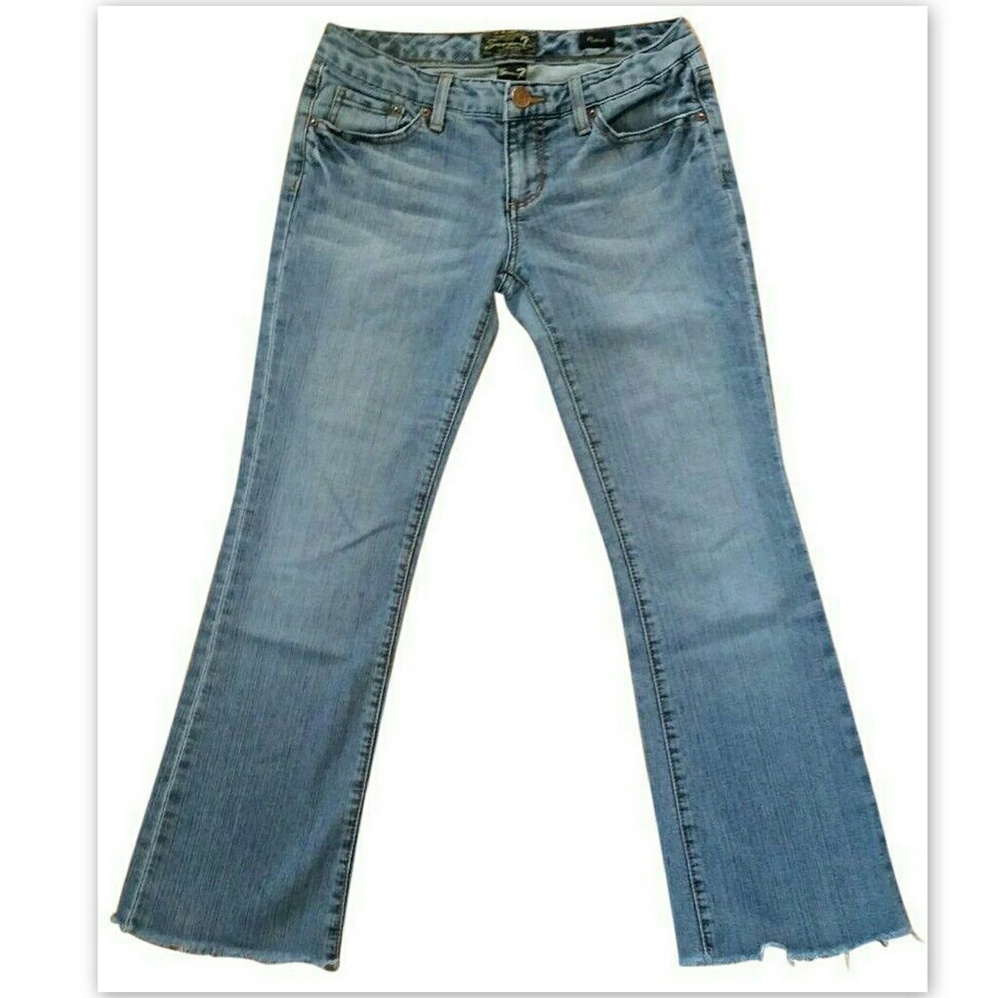Seven7 Jeans Flare Distressed Light Wash