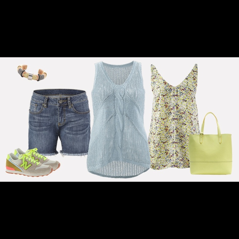 CAbi Knitted  Sleeveless Light blue sweater M