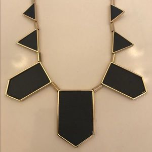 Geometric Leather Inlay Station Necklace