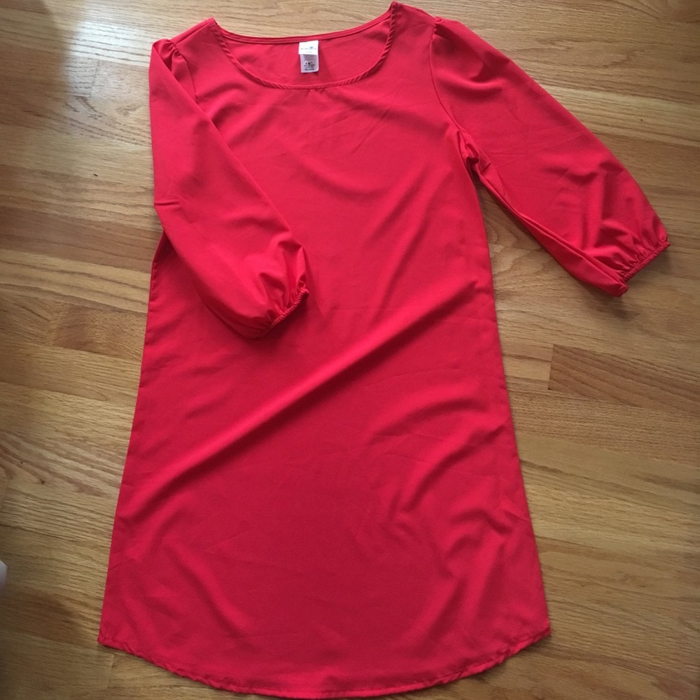 Red shift dress