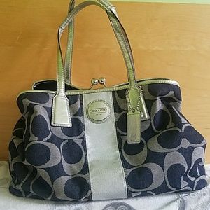 Coach Signature Carryall Stripe Handbag