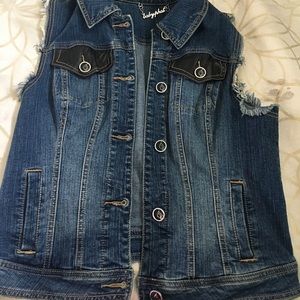 Vintage baby phat distressed denim vest