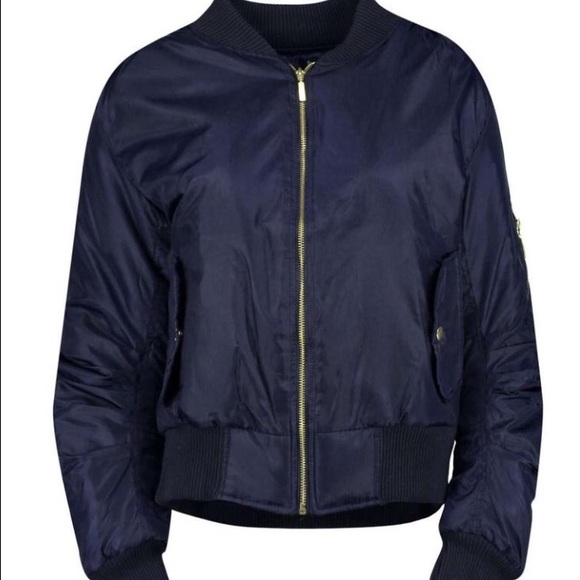Navy blue bomber jacket💙 - Picture 2 of 2