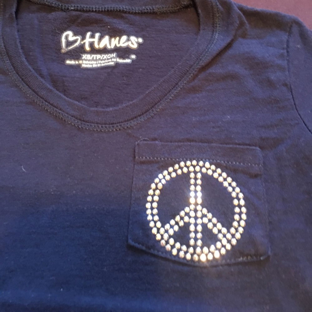 Hanes navy "peace" tee size XS