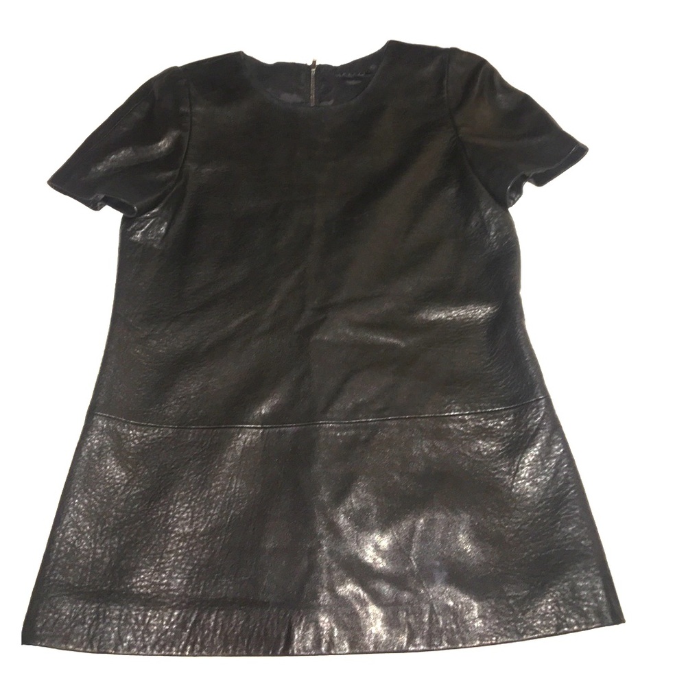 Theory Leather black short sleeve Top