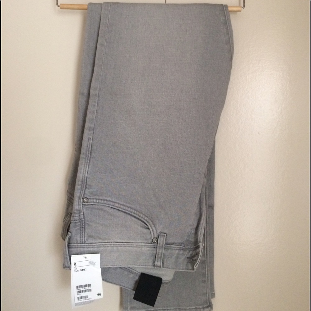 NWT Men's H&M Gray Slim Low Waist Pants