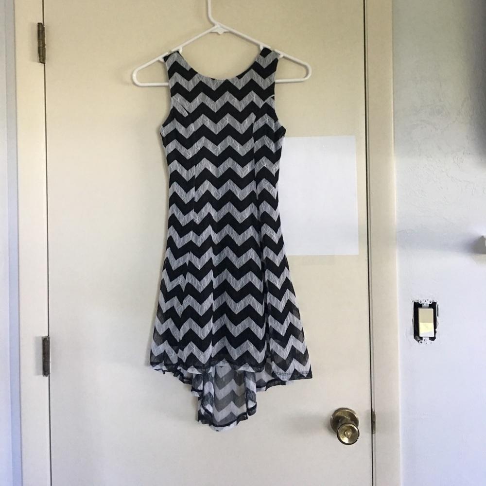 Chevron Printed High-Low Dress
