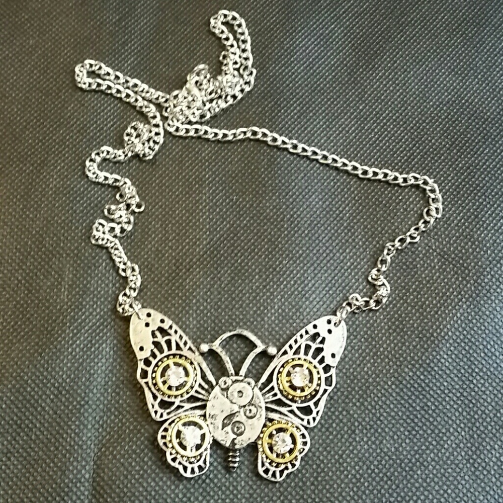 Steampunk butterfly necklace