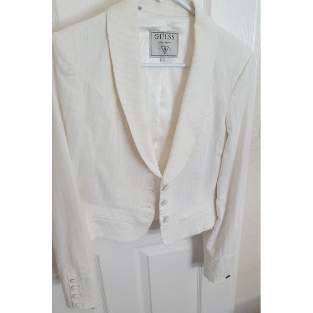 SOLD White Pinstripe Blazer