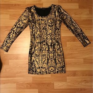 Lu Lu Black & Gold cocktail dress.