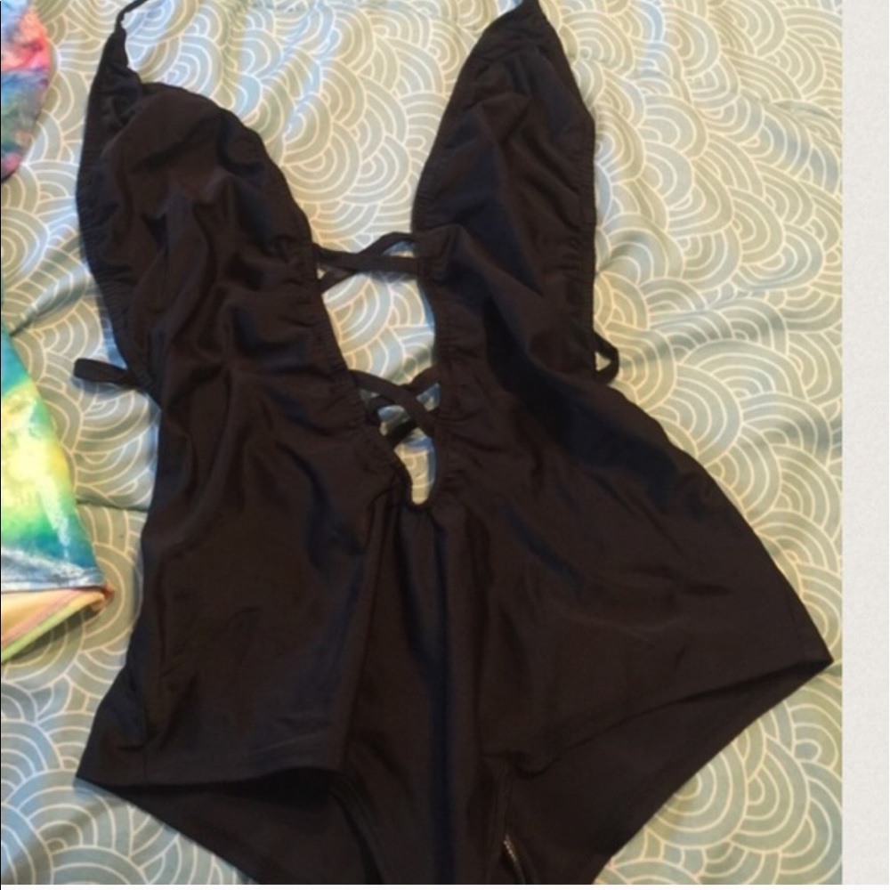 Large little black diamond body suit black