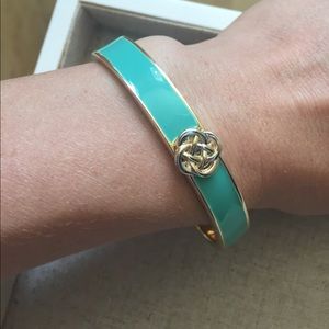Stella & Dot Silver/Teal Lindsay Bangle