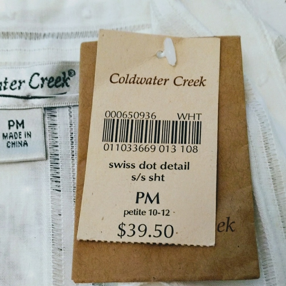 Coldwater Creek SS  Button up Blouse NWT - Picture 4 of 7