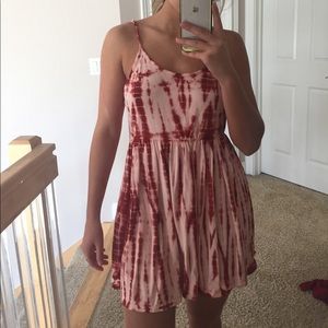 Forever 21 red and white tie dye summer dress