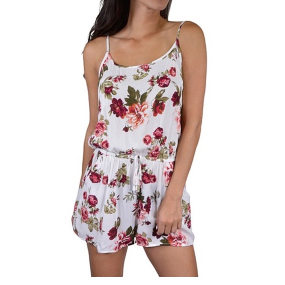 White Floral Romper - Picture 3 of 3