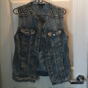 Studded Denim Vest
