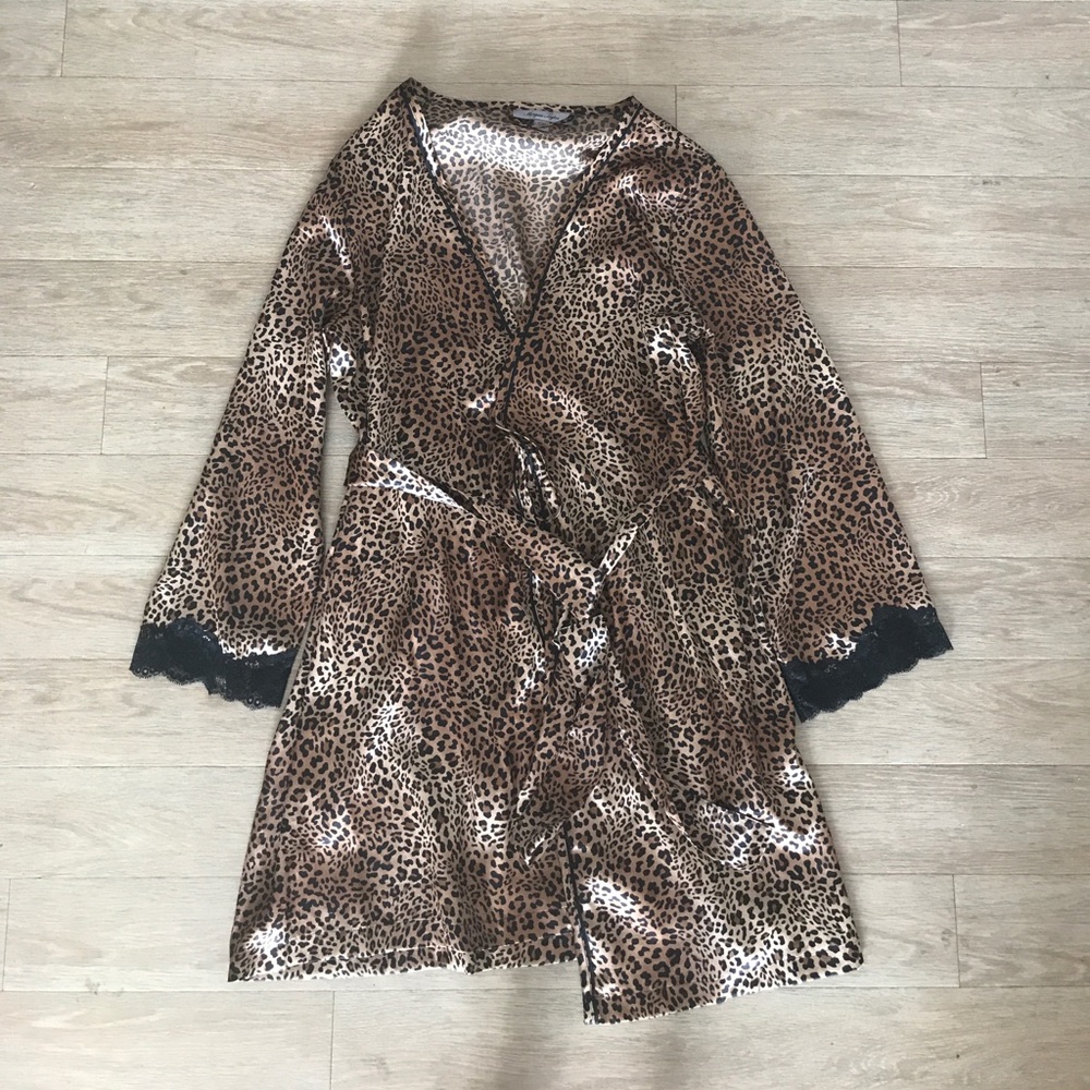 Satin Cheetah Robe
