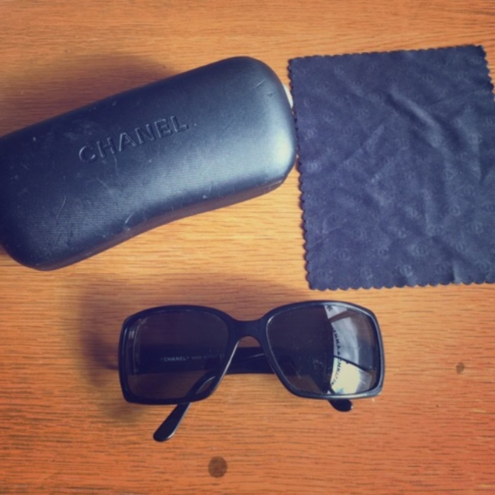 Authentic Chanel Black Sunglasses