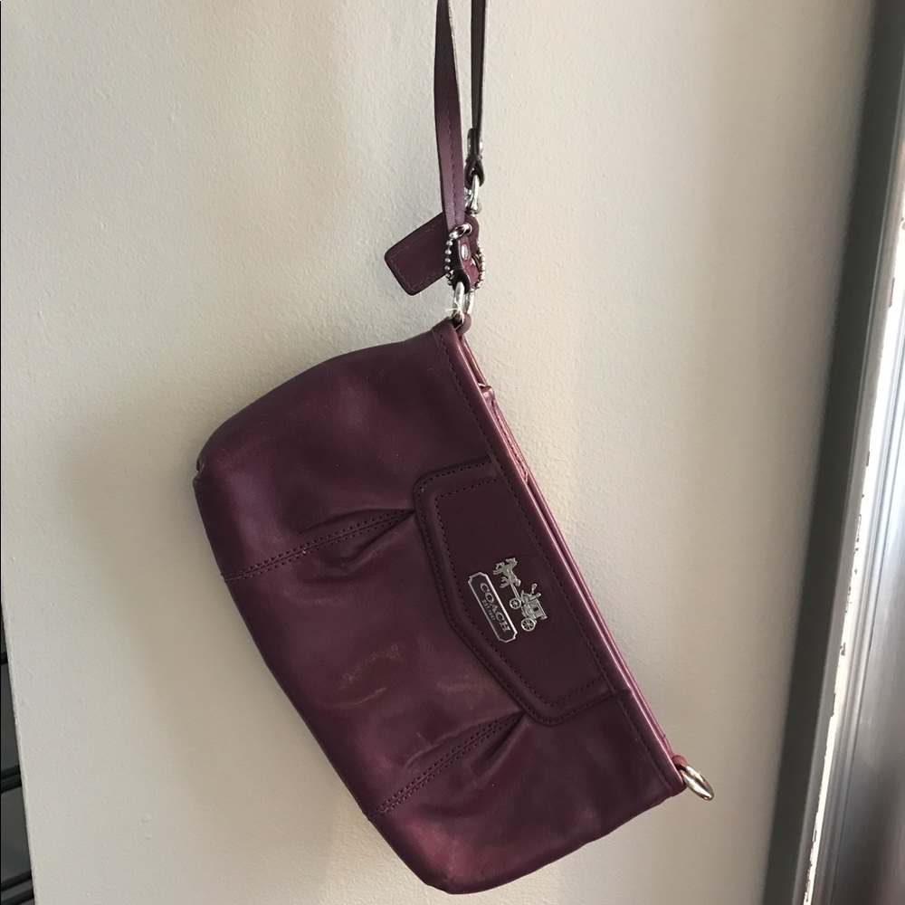 Eggplant/plum Coach Wristlet