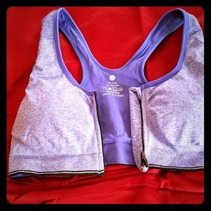 Lot of 3 sports bras L/XL front zip 1 EUC 2 NWOT