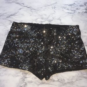 ✨Black Sparkle mini party shorts✨