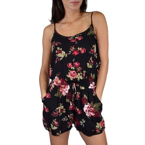 Black Floral Romper - Picture 3 of 3