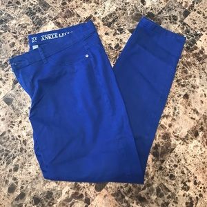 Vibrant Blue Skinny Jean Ankle Legging