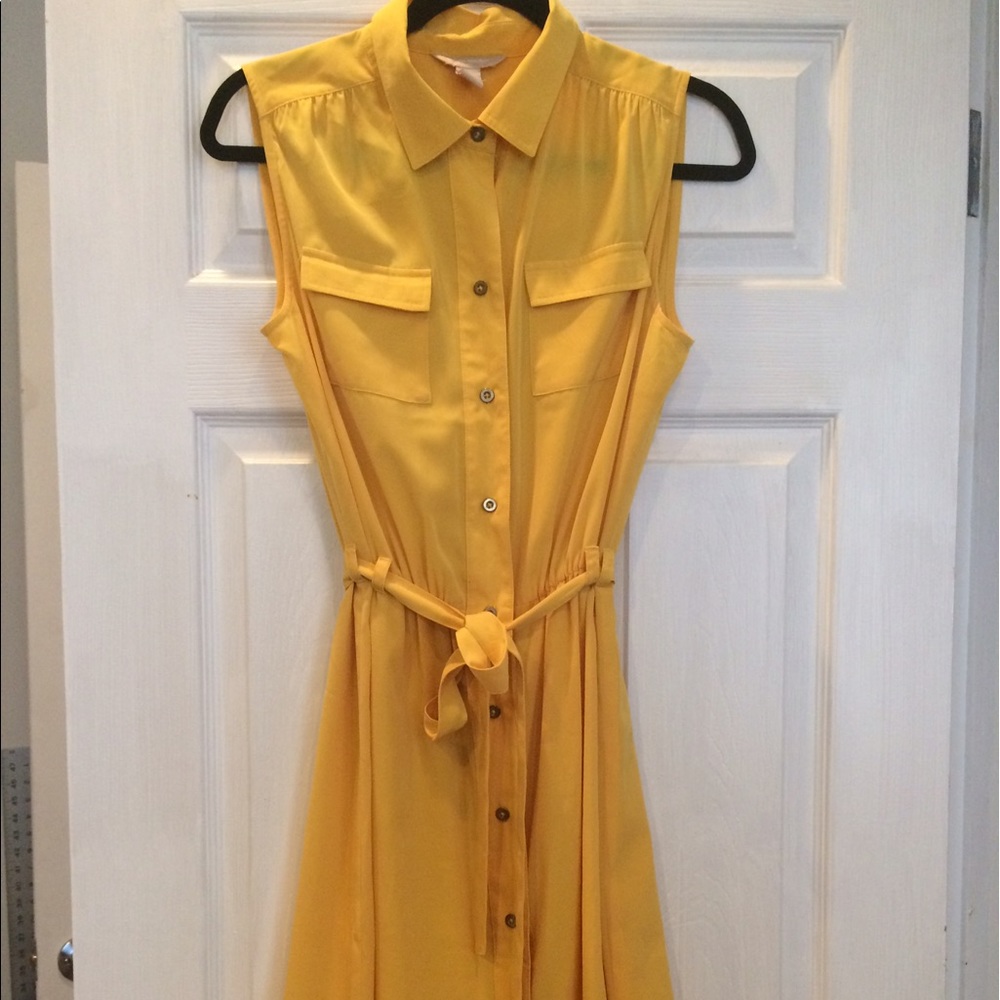 Yellow Banana Republic shirt dress