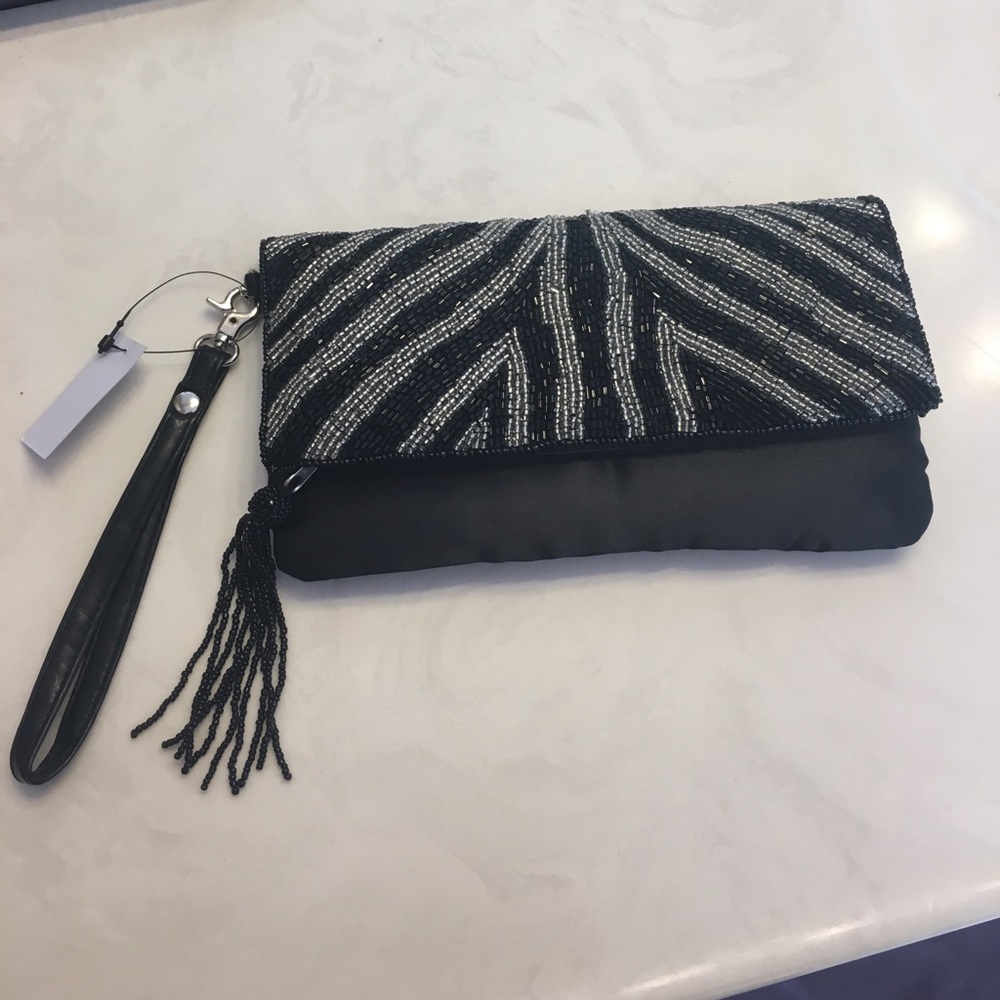 Black and silver clutch