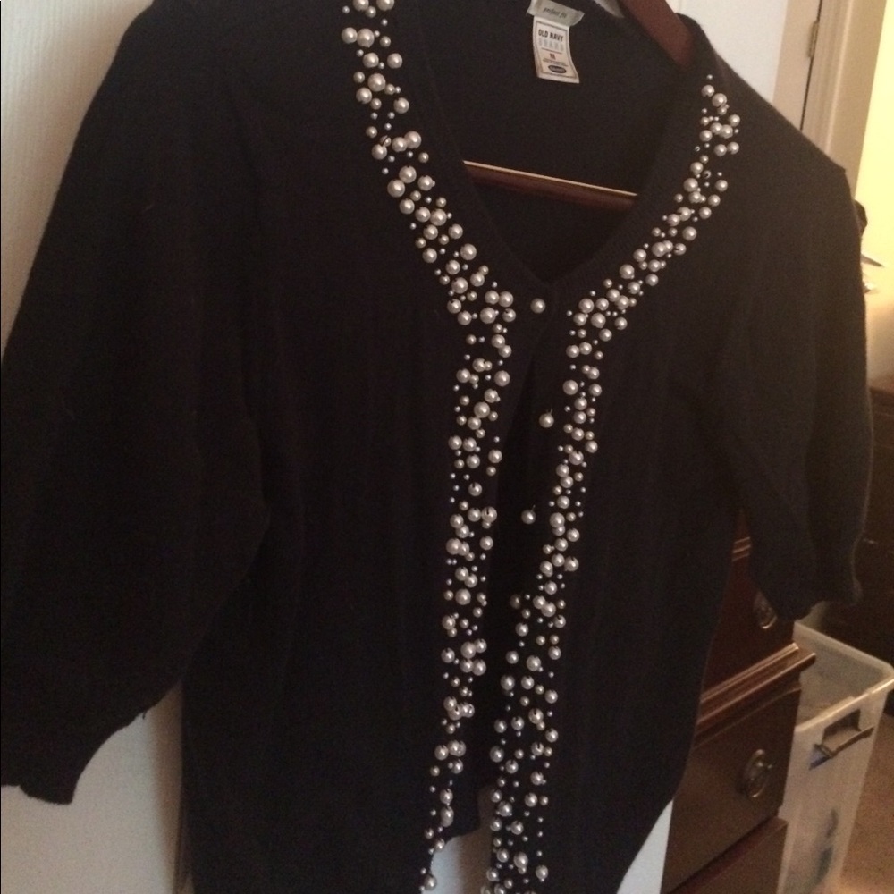 EMBELLISHED Pearl & Angora Cardigan
