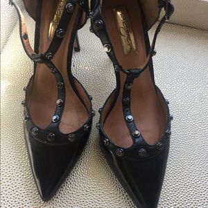 Halogen Black and Silver studded heels