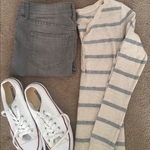 Waffle knit long sleeve Henley