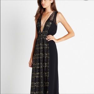 BCBG generation black and gold maxi dress