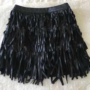 Leather Fringe Skirt