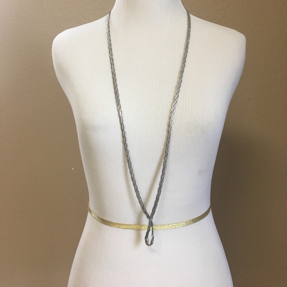Silver long necklace