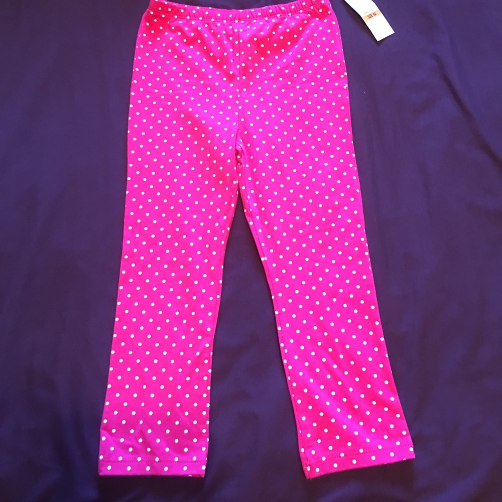 Pink and white polkadot leggings size 6X with tag