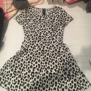 Leopard print skater dress