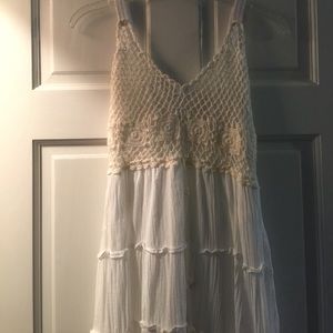 White crochet top dress