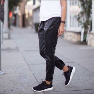 silence and noise faux leather joggers
