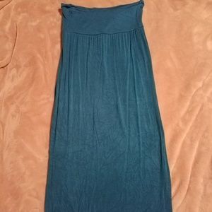 Teal knee-length skirt, size S