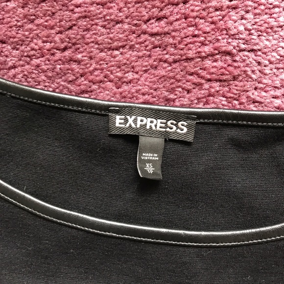 EXPRESS striped top with leather trimming - Picture 2 of 4