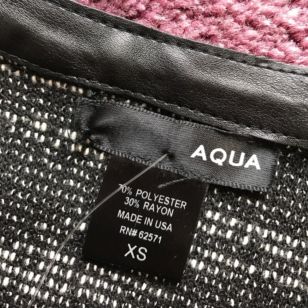 Bloomingdales AQUA tweed style leather blazer - Picture 4 of 5